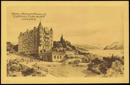 Ansichtskarte Lausanne HOTEL-PENSION-FAMILLE CHATEAU FLORIMONT 1926