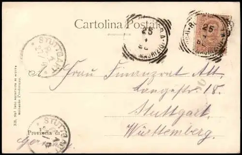 Cartoline Bordighera Via Romana. 1898  Italia Italien