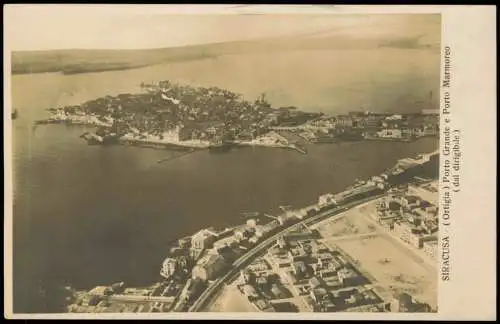 Cartoline Syrakus (Syracusa) Siracusa (Sarausa) Luftbild 1928  Sizilien Sicilia