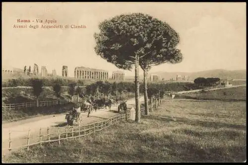 Cartoline Rom Roma Via Appia Avanzi degli Acquedotti di Claudio 1904