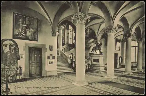 Ansichtskarte Bern (Schweiz) Berne Histor. Museum. Eingangshalle. 1911