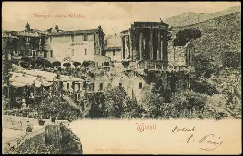 Cartoline Tivoli (Latium) Tempio della Sibilla Hotel 1901  b. Rom Roma