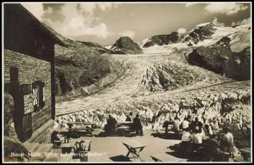 Ansichtskarte .Schweiz Boval-Hütte. Blick auf Persgletscher 1929  Helvetia