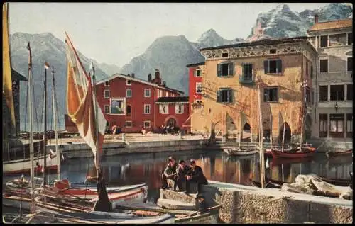 Cartoline Torbole-Naag-Turbel Nago-Torbole Garda-See Hafen 1912