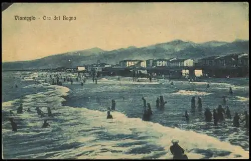 Cartoline Viareggio Ora del Bagno 1922  Toskana Toscana