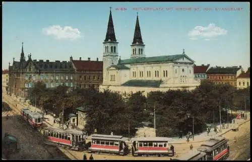 Ansichtskarte Wien Keplerplatz - Straßenbahn 1913