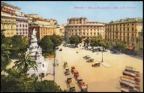 Cartoline Genua Genova (Zena) Piazza Acquaverde - Mon. a . Colombo 1913