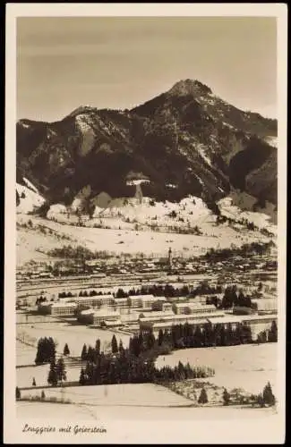Ansichtskarte Lenggries Stadt im Winter mit Geierstein 1937