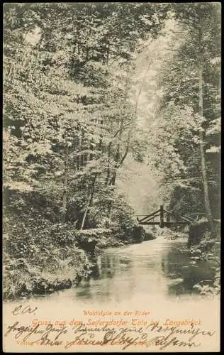 Langebrück-Dresden Waldidylle an der Röder Seifersdorfer Tal 1905