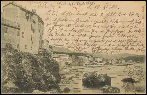 Cartoline Pegli-Genua Genova (Zena) Blick auf die Stadt 1905