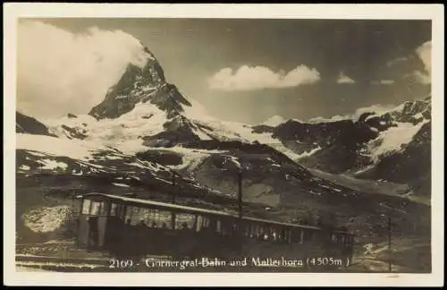 Ansichtskarte Zermatt Gornergratbahn Matterhorn Alpen - Fotokarte 1931