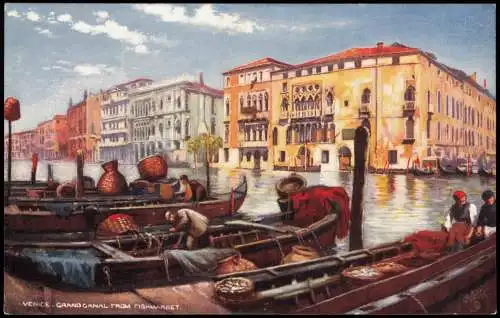 Venedig Venezia Canal Grande from Fishmarket - Künstlerkarte 1912