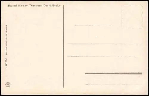 Ansichtskarte Beatenberg Beatushöhlen am Thunersee. Der heilige Beatus 1912