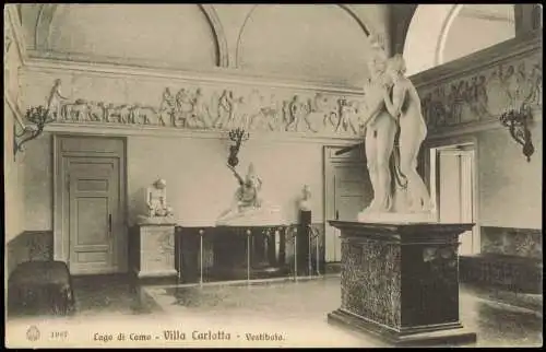 Cartoline Tremezzo Villa Carlotta Sala dei Marmi (Marmoorsaal) 1910