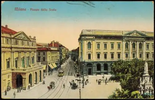 Cartoline Mailand Milano Milano Piazza della Scala 1914