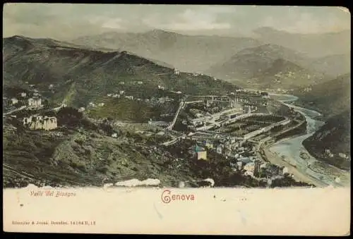 Cartoline Genua Genova (Zena) Valle del Bisagno 1909