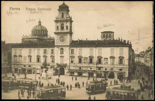 Cartoline Parma Piazza Garibaldi 1919