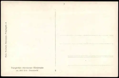 Ansichtskarte Kirchrode-Hannover Tiergarten Rehe Gebäude Menschen 1930