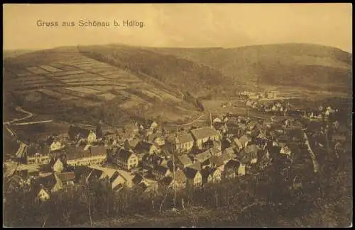 Ansichtskarte Schönau (Odenwald) Panorama 1912  bei Heidelberg