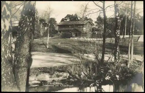 Postcard Stockholm Skansen. Nåsboden och Orsastugan. 1926