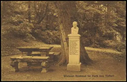 Ansichtskarte Tiefurt-Weimar Wieland Denkmal im Park 1917