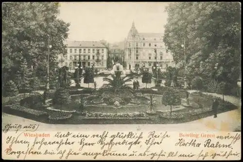 Ansichtskarte Wiesbaden Bowling Green 1905