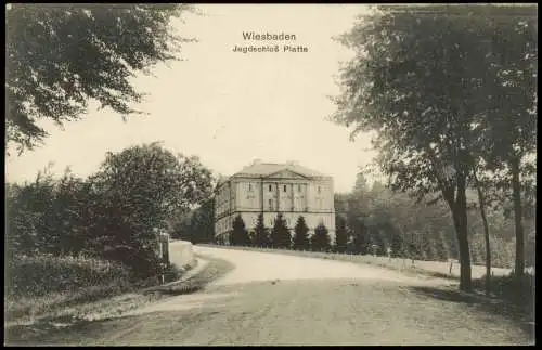 Ansichtskarte Wiesbaden Jagdschloß Platte Taunus 1914