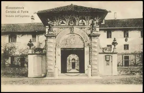 Cartoline Pavia Certosa Veduta dell'ingresso 191