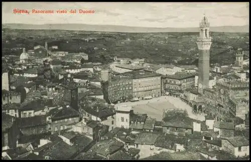 Cartoline Siena Panorama visto dal Duomo 1912