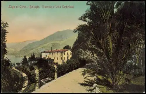 Cartoline Como Lago di Como - Bellagio, Giardino e Villa Serbelloni 1907