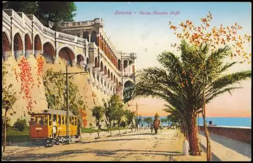 Cartoline Genua Genova (Zena) Corso Aurelio Saffi 1914