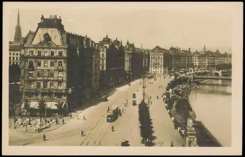 Ansichtskarte Wien 1. Kai Straßenpartie - Fotokarte 1930