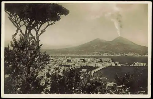 Cartoline Neapel Napoli Vesuv Vesuvio Vesuvius Stadt Fotokarte 1930