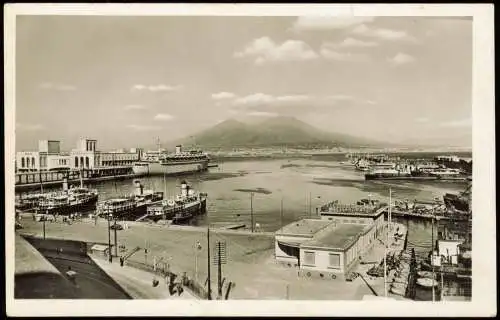 Cartoline Neapel Napoli Vesuv Vesuvio Vesuvius Hafen 1930