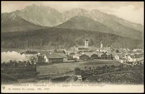 Cartoline Innichen San Candido Pusterthal Haunold Stadt Dampflok 1904  Südtirol