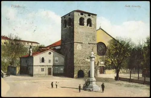 Cartoline Triest Trieste San Giusto, Ortsansicht 1910