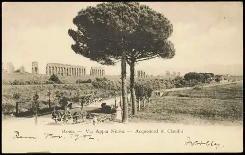 Cartoline Rom Roma Via Appia Nuova Acquedotti di Claudio 1902