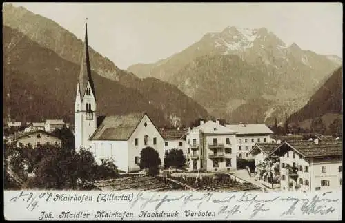 Ansichtskarte Mayrhofen Stadtpartie 1904  Tirol