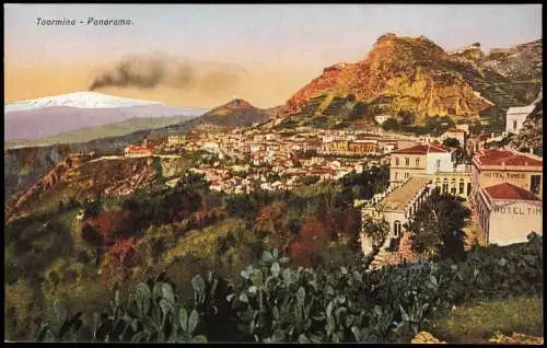 Cartoline Taormina Stadt Vulkan Etna 1912  Sizilien Sicilia