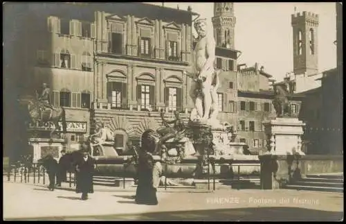 Cartoline Florenz Firenze Fontana del Nettuno Fotokarte 1925