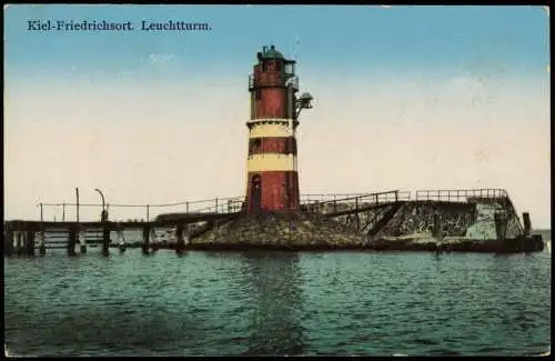 Ansichtskarte Friedrichsort-Kiel Leuchtturm 1918