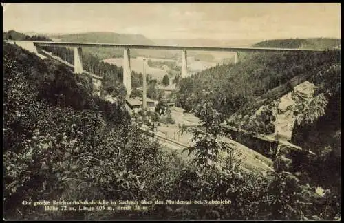 Siebenlehn-Großschirma Reichsautobahnbrückevon der Amalie Dietrich-Höhe 1930