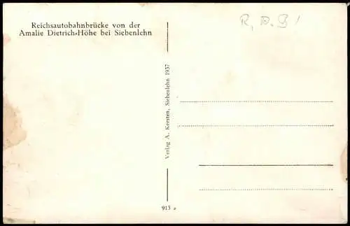 Siebenlehn-Großschirma Reichsautobahnbrückevon der Amalie Dietrich-Höhe 1930