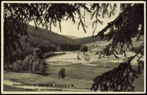 Ansichtskarte Hohegeiß-Braunlage Wald-Luft- und Schwimmbad 1938