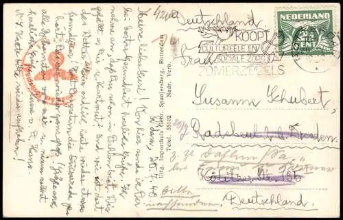 Postkaart Rotterdam Rotterdam Groote Schouwburg. 1940  Roter Zensurstempel WK2