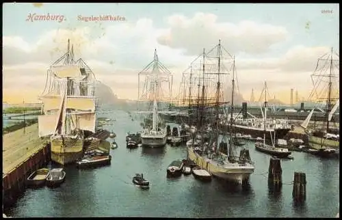 Ansichtskarte Hamburg Segelschiffhafen 1912