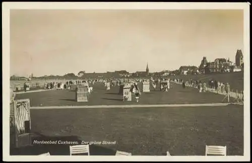 Ansichtskarte Cuxhaven Nordsee. Der grüne Strand 1930