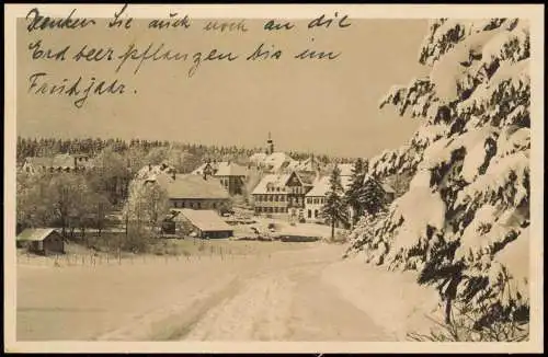 Ansichtskarte Königsfeld im Schwarzwald Stadtpartie im Winter 1929