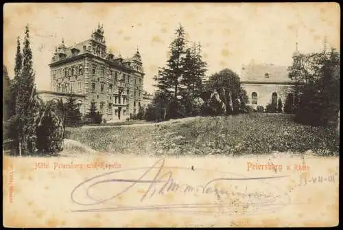 Ansichtskarte Königswinter Hotel Petersberg und Kapelle - Nelles 1909