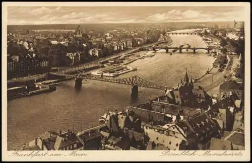 Ansichtskarte Frankfurt am Main Domblick, Mainabwärts 1938